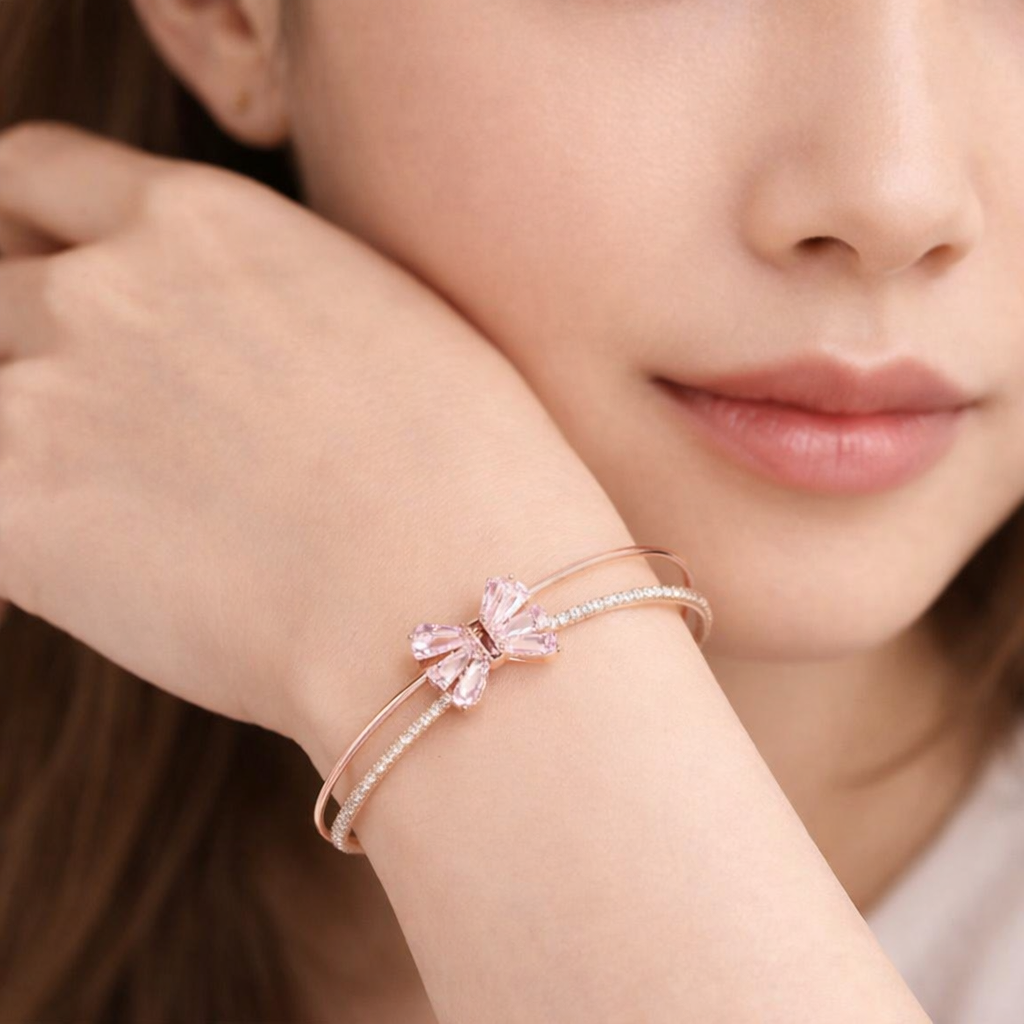 Sparkistry bow crystal tennis adjustable bracelet