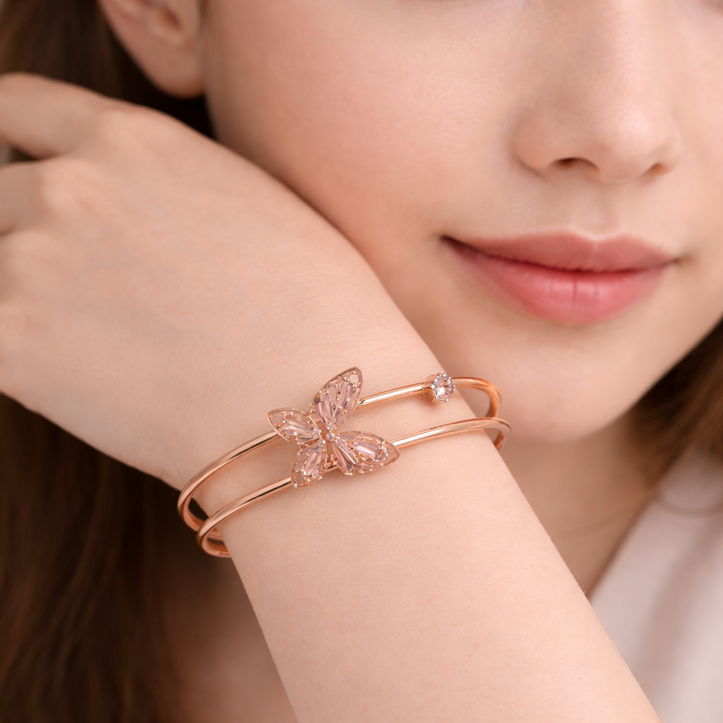 Sparkistry butterfly crystal tennis adjustable bracelet