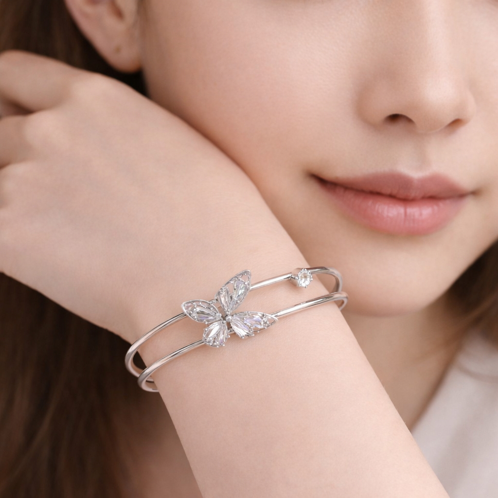 Sparkistry butterfly crystal tennis adjustable bracelet