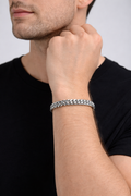 Men silver loose fit menbracelet