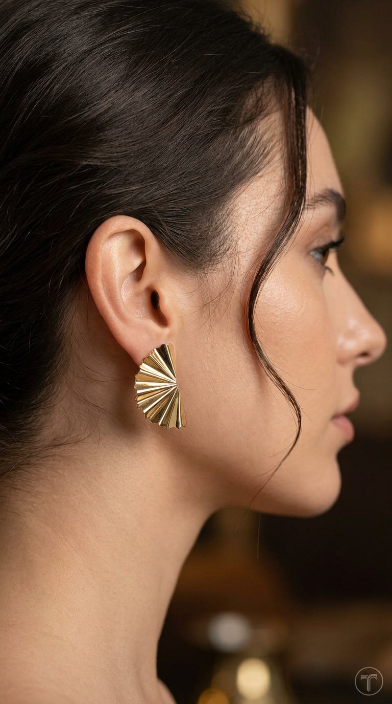 Sparkistry assymetric drop gold anti tarnish earrings