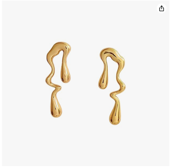 Sparkistry assymetric drop gold anti tarnish earrings