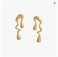 Sparkistry assymetric drop gold anti tarnish earrings
