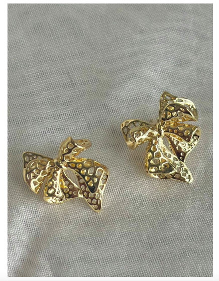 Mesh Bow Stud Earrings