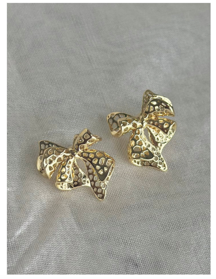 Mesh Bow Stud Earrings