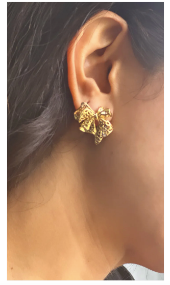 Mesh Bow Stud Earrings