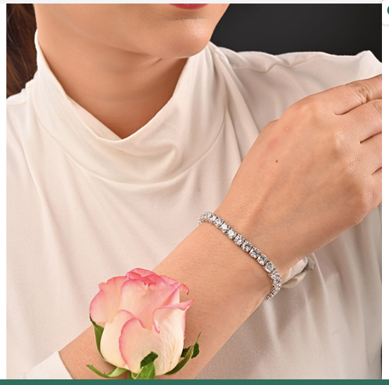 Silver tennis bracelet (Kada style)