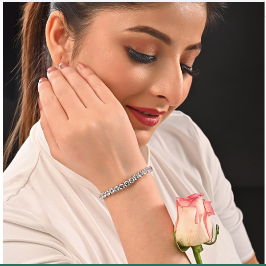 Silver tennis bracelet (Kada style)