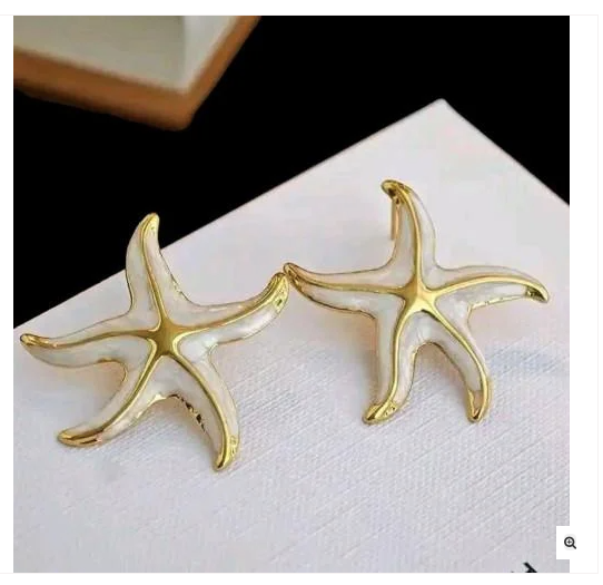 Carribean white starfish earrings