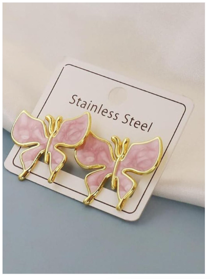 Gold toned butterfly quirky earrings