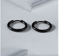 Black hoop earstudds for men