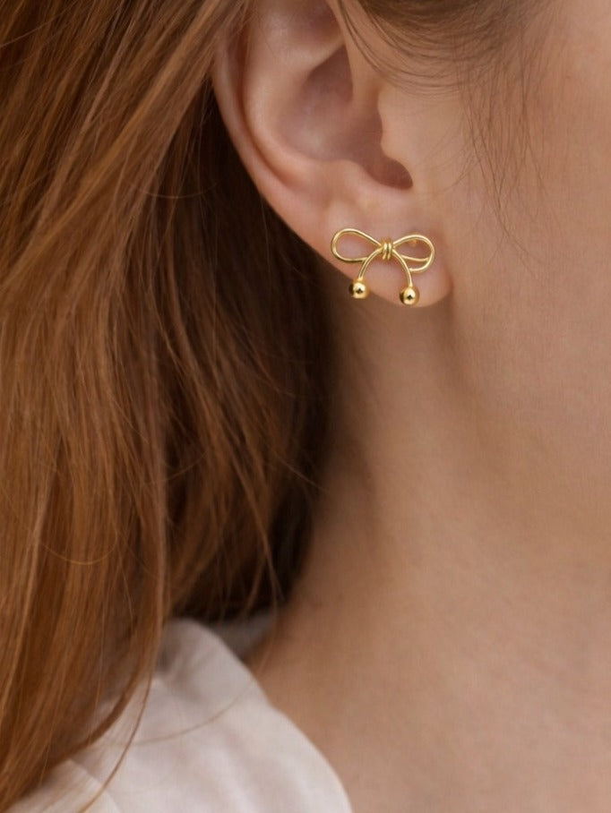 Bow drop Earring