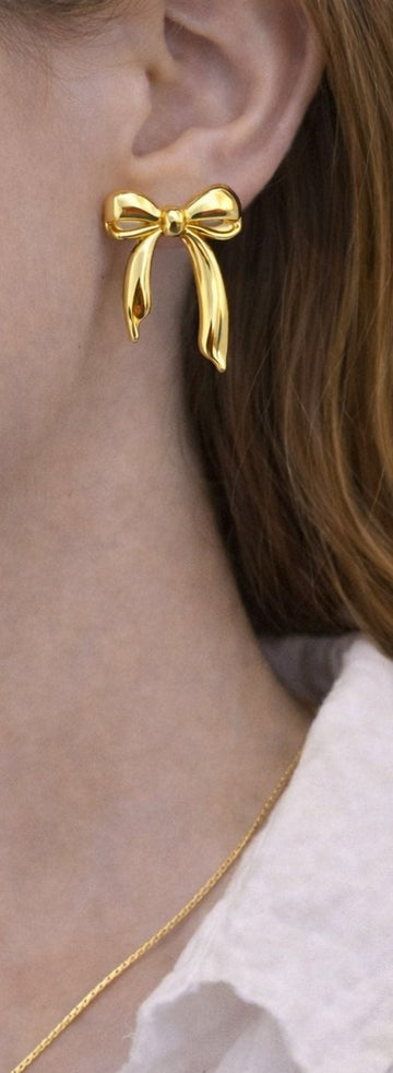 Long Hanging bow earring