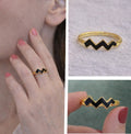 Onyx Wave Ring