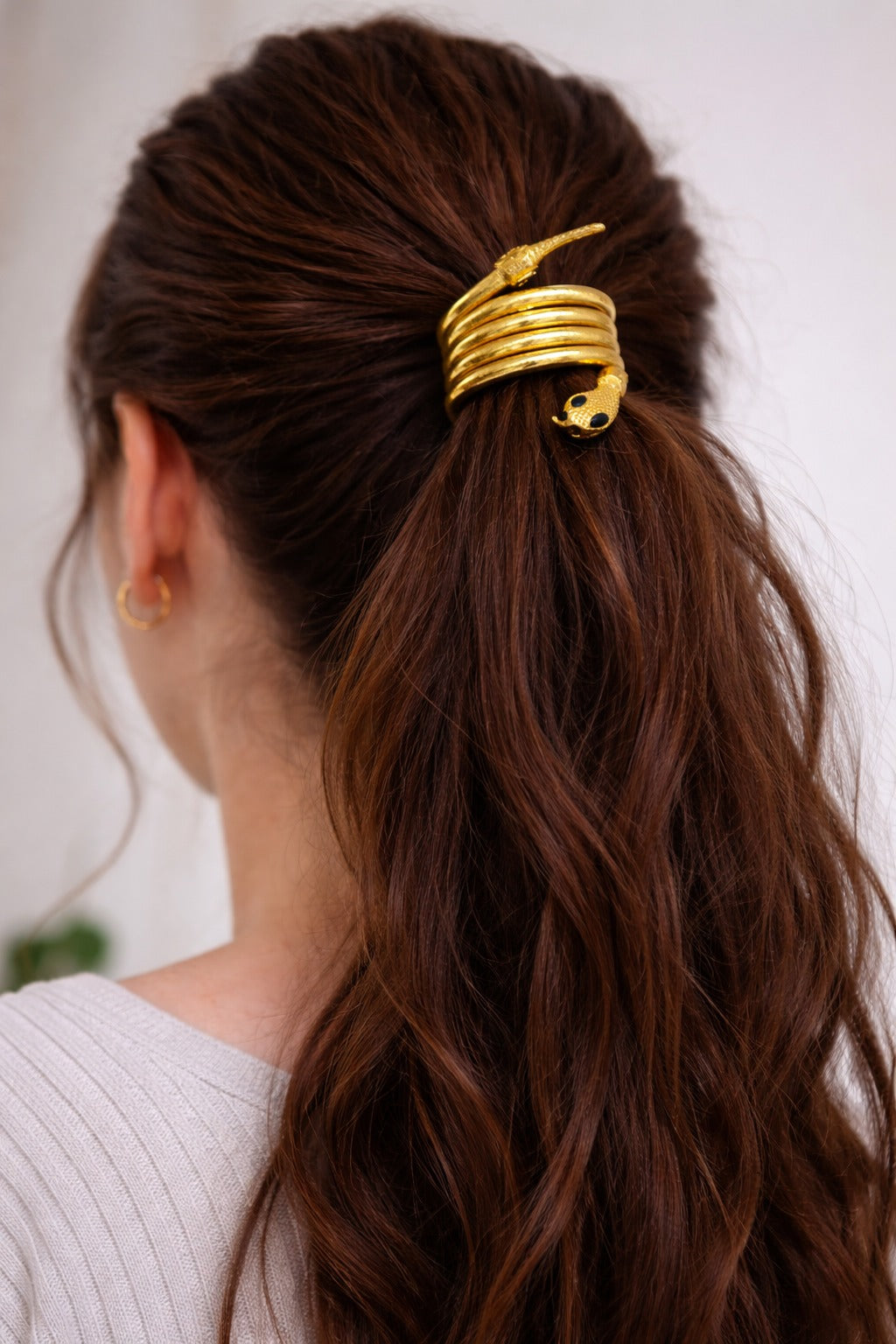 Golden serpent hair accesory