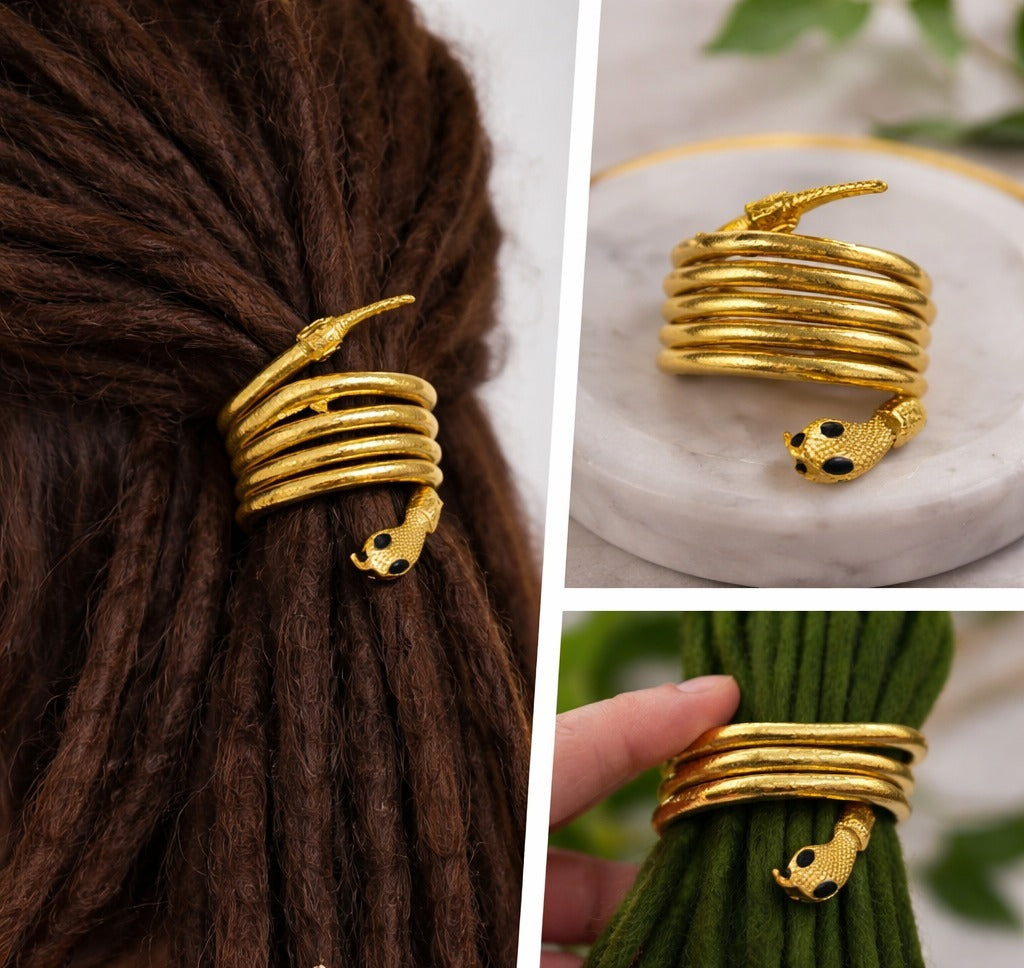 Golden serpent hair accesory