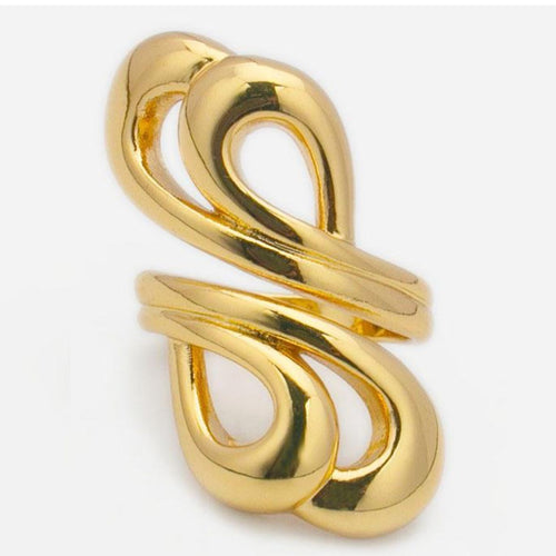 Anti tarnish snake swirl ring