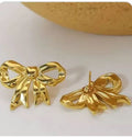 Gold bow earrings