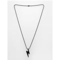 Men black and sliver flash menpendant with chain