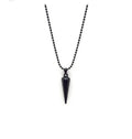 Men black pointed pyramid menpendant with chain