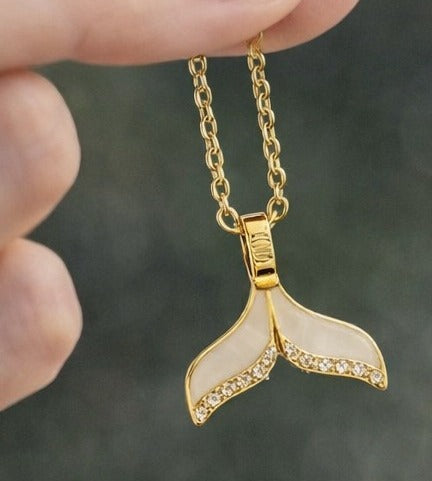 White Crystal Fishtail Pendant