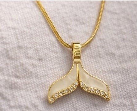 White Crystal Fishtail Pendant