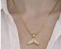 White Crystal Fishtail Pendant
